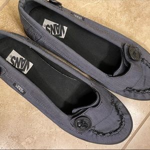 Vans dark gray/black button slip on sneakers sz 7
